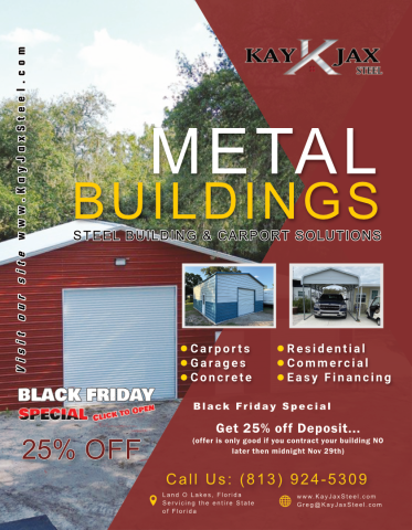 Black Friday 2024 Exclusive: Unbelievable Discounts on Premium Metal Buildings and Carports!
